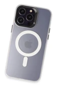 iPhone 15 Pro Max Kılıf Mateks Magsafe Kapak - Beyaz - 3