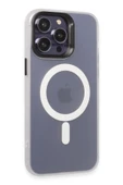 iPhone 15 Pro Max Kılıf Mateks Magsafe Kapak - Beyaz - 2