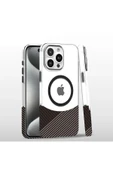 iPhone 16 Pro Carbon Puzzle Magsafe Kapak - Gri - 1