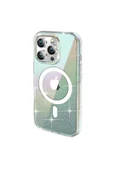 iPhone 15 Pro Max Rasasi Simli Magsafe Kapak - Şeffaf - 1