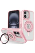 iPhone 16 Banza Magsafe Standlı Kapak - Pembe - 1