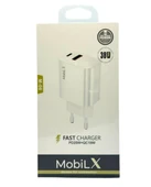 MobiLX 38W Hızlı Şarj Başlığı – PD20W + QC18W | Model: M-06 - 3