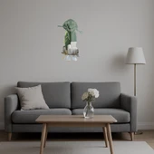 Çiçek Tutan Köpek Dekoratif Aynalı Tablo - 3