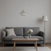 Çiçek Desenli Dekoratif Aynalı Tablo - 5