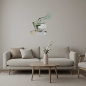 Çay Fincanı Tasarımlı Dekoratif Duvar Aynalı Tablosu - 1