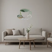 Çay ve Kurabiye Tasarımlı Dekoratif Aynalı Tablo - 1