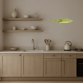 Deniz Altı ve Balıklar Temalı  Dekoratif Altın Aynalı Tablo - 3