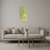 Modern Çiçek Desenli  Altın Aynalı Tablo - 1