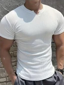 Erkek Kısa Kollu Bisiklet Yaka Burgu Bluz thumbnail 3