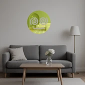Spiral Gözlü Emoji Dekoratif Altın Aynalı Tablo - 2