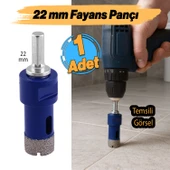 Haınz Köln Granit Mermer Seramik Fayans Delme Delici Panç 22 mm M14 Girişli Aparatlı Matkap Uyumlu thumbnail 3