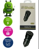 MobiLX 38W Araç Şarj Cihazı – Çift USB Çıkışlı | Type-C + QC 3.0 | Model: MC-05 - 1