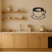 Kalp Figürlü Cappuccino Fincanı Dekoratif MDF Tablo - 2