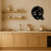 Gülümseyen Emoji Kadın Yüzü Dekoratif Tablo - 1