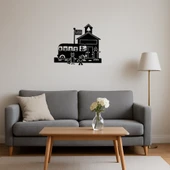 Okul Otobüsü ve Öğrenciler Dekoratif Duvar Tablosu - 4