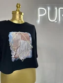 GORGEOUS -KADIN GİYİM-CROP OVERSIZE MODEL-DİJİTAL TEKNOLOJİ BASKI - 2