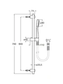 Roca Duş Seti, Stella 3, Fonksiyon, Siyah, Sürgülü, A5B2D03NB0 thumbnail 2