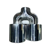 Krom 2’li Elips Model Sağ Taraf Egzoz Ucu  Paslanmaz Çelik & Sportif Tasarım thumbnail 1