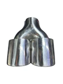 Krom 2’li Elips Model 90 mm Egzoz Ucu  Paslanmaz Çelik & Sportif Tasarım thumbnail 1