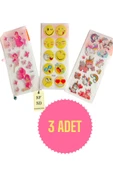 3 ADET STİCKER PARLAK YAPIŞKANLI KIZ ERKEK ÇOCUK TELEFON DEFTER DOLAP AYNA HEDİYE STİCKER - 1