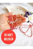 30 ADET İNCİ BONCUKLU MARTENİÇKA BİLEKLİK KREM ŞANS BEREKET ARKADAŞ SEVGİLİ EŞ ÇOCUK HEDİYE thumbnail 1