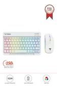 Torima TMK-09 Beyaz Şarj Edilebilir RGB Işıklı Kablosuz Klavye Mouse Seti thumbnail 1