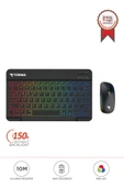 Torima TMK-09 Siyah Şarj Edilebilir RGB Işıklı Kablosuz Klavye Mouse Seti thumbnail 1