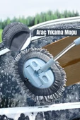 Çok Fonksiyonlu Mikrofiber Araba Yıkama Fırçası Teleskopik Uzun Saplı Detay Fırçası Oto Mopu thumbnail 1