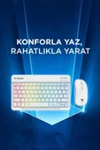Torima TMK-09 Beyaz Şarj Edilebilir RGB Işıklı Kablosuz Klavye Mouse Seti thumbnail 2