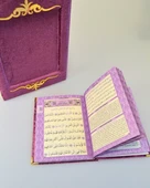 Pleksi Süslemeli Yasinli Kuran-ı Kerim Seti Mor - 8