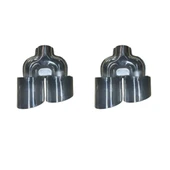 Krom 2’li Elips Model Çift Takım Egzoz Ucu  Paslanmaz Çelik & Sportif Görünüm thumbnail 1