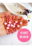 10 ADET UÇUK PEMBE BONCUKLU MARTENİÇKA BİLEKLİK ŞANS BEREKET ARKADAŞ SEVGİLİ EŞ ÇOCUK HEDİYE BAHAR thumbnail 1