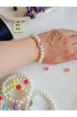 İNCİLİ VE LOVE BONCUKLU BİLEKLİK İNCİ BONCUKLU ŞANS BEREKET ARKADAŞ SEVGİLİ EŞ ÇOCUK HEDİYE thumbnail 5