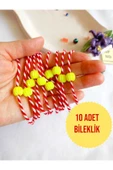 10 ADET SARI BONCUKLU MARTENİÇKA BİLEKLİK ŞANS BEREKET ARKADAŞ SEVGİLİ EŞ ÇOCUK HEDİYE BAHAR thumbnail 1