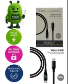 MobiLX 100W Type-C to Type-C Örgülü Şarj ve Data Kablosu – Model: MU-07 | Dijital Ekranlı - 1