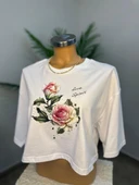 ROSE SPIRIT TOP-KADIN GİYİM-CROP OVERSIZE MODEL-DİJİTAL TEKNOLOJİ BASKI - 1