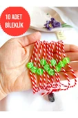 10 ADET YEŞİL BONCUKLU MARTENİÇKA BİLEKLİK ŞANS ARKADAŞ SEVGİLİ EŞ ÇOCUK HEDİYE BAHAR BİLEKLİĞİ thumbnail 1