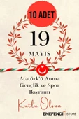10 Adet 19 Mayıs Tebrik Kartlı Fimo Ay Yıldızlı Marteniçka Bileklik Kırmızı Yeşil Beyaz - 1