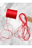MAKROME BİLEKLİK KOLYE İPİ, PARAŞÜT İPİ,  RENKLİ KIRMIZI 1mm 6 METRE - 3