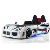 Çocuk Odası - Audi Koltuklu Arabalı Yatak, Sports 3 Kapılı Dolap, Masa, Şifonyer - Beyaz thumbnail 2