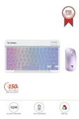 Torima TMK-09 Mor Şarj Edilebilir RGB Işıklı Kablosuz Klavye Mouse Seti thumbnail 1