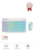 Torima TMK-09 Mavi Şarj Edilebilir RGB Işıklı Kablosuz Klavye Mouse Seti thumbnail 1