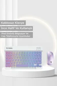 Torima TMK-09 Mor Şarj Edilebilir RGB Işıklı Kablosuz Klavye Mouse Seti thumbnail 3