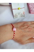 Pembe Boncuklu Marteniçka Bileklik Şans Arkadaş Sevgili Eş Çocuk Hediye Bahar Bilekliği Kartlı. - 2
