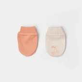 Bibaby Biorganic Hello Safari 2'Li Bebek Eldiven 72224 Ekru Kiremit - 1