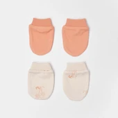 Bibaby Biorganic Hello Safari 2'Li Bebek Eldiven 72224 Ekru Kiremit - 2