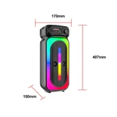 Karaoke Mikrofonlu Bluetooth Hoparlör Led Işıklı Taşınabilir Kablosuz Müzik Çalar - 3