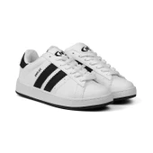 Unisex Beyaz Siyah Bağcıklı Rahat Sneaker Günlük Spor Ayakkabı thumbnail 1