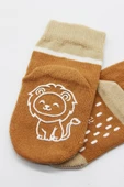 Bistyle Hayvan Figürlü Kaymaz Erkek Soket Çorap 2'Li BS10119 Hardal - 3