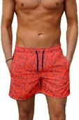 Su İtici Özellikli Dijital Baskılı Erkek Deniz Şort Mayo - 164-Oranj thumbnail 1